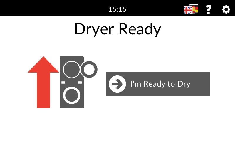 UniMac UST OPL Touch dryer control — official UniMac close-up