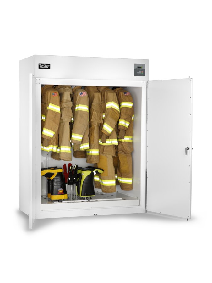 UniMac UTGC Firefighter PPE Drying Cabinet with turnout gear loaded
